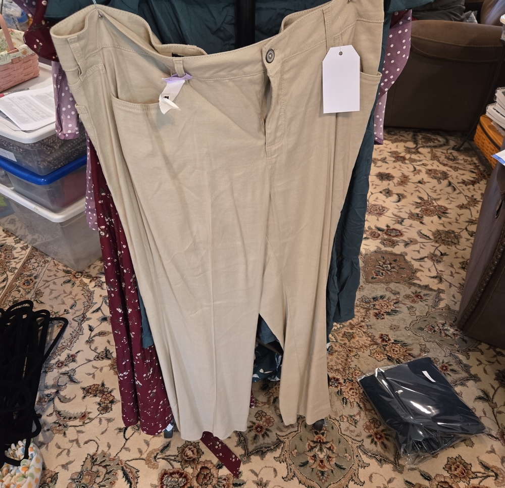 NYDJ Beige Wide-Leg Pants